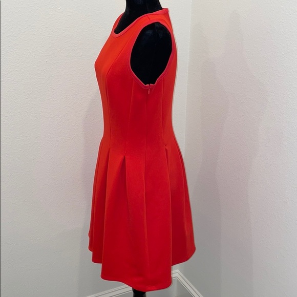 Ann Taylor Red Pleated Flare Dress NWT - Picture 2 of 5